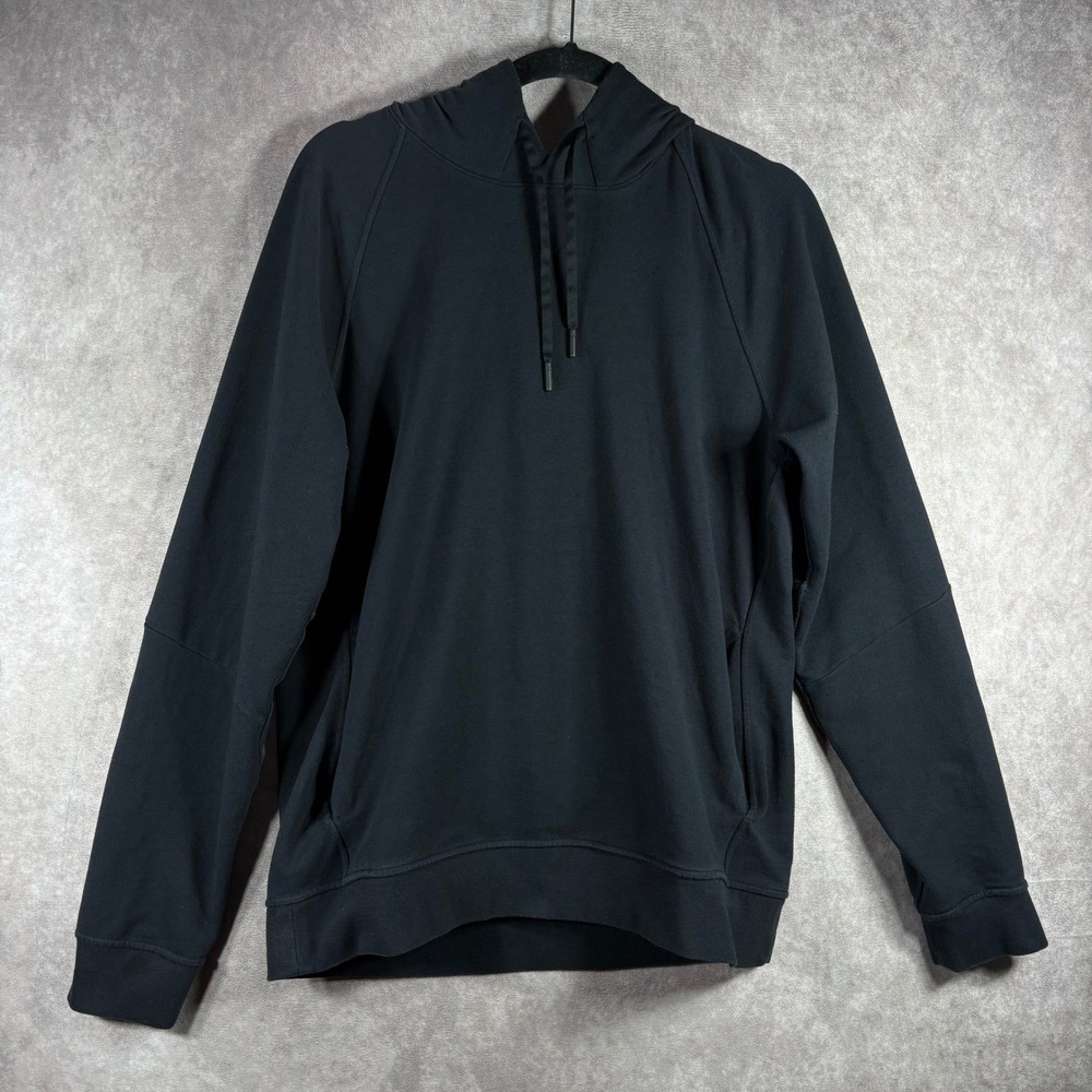 Lululemon Hoodie Mens Medium Black City Sweat‎ Pullover Raglan Sleeves Pockets